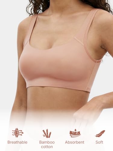 Image of Enamor Bamboo Cotton IB06, Women's Pop-on Bra - 3X Softer, 4X More Absorbent & Antimicrobial, Non-Padded, Wirefree, High Coverage