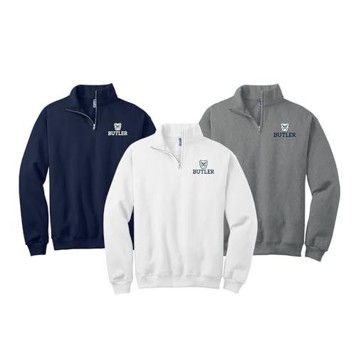Sorority Letters Shop Butler University Bulldogs Quarter Zip Sweatshirt with Butler Bulldog Logo Embroidered2