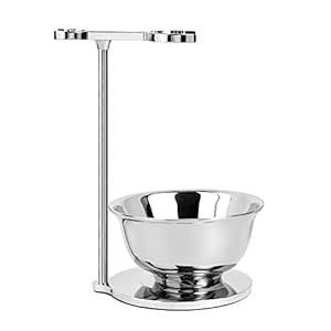 Favali Rasierschale Rasierständer Rasierhalter für Rasierset 2 in 1 Rasierhobel Ständer Halter Rasierpinselhalter Rostfreier Edelstahl Seifenschale Pinsel Universal für Männer Gesichtspflege