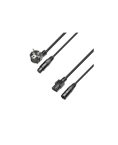 Adam Hall 8101 PSAX 1000 - Netz- und Audiokabel CEE7/7 & XLR female auf C13 & XLR male 3x1, 5mm² 10m
