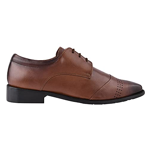 Image of LIBERTYZENO Mens Animal Print & Plain Genuine Leather Adults Lace Up Oxford Dress Shoes for Easter Gift