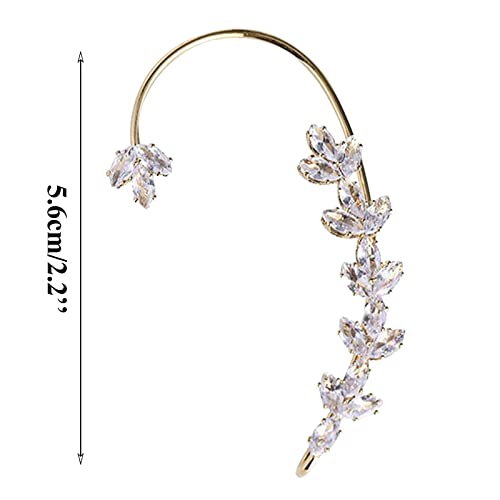 Leaf Ears Earrings Rhinestone Ear Clip For Women Girls No Piercing Wheat Ears Ear Clips Wheat Ears Earrings Cuff Wrap Earrings For Women Earrings Small Studs (B, One Size) #TOP5