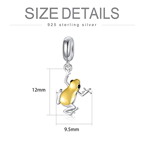 PELOVNY Frog Charm Bead for Bracelet 925 Sterling Silver Animal Jewelry Birthday Lucky Gift for Women Frog Lover3