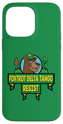 National Park Resist Bear Foxtrot Delta Tango �J�[�g�D�[���X�^�C�� �X�}�z�P�[�X iPhone 14 Pro Max �p