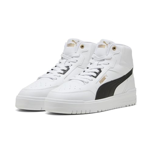 Puma Unisex Shuffle Downtown MidSneaker, Puma Weiß Puma Schwarz Puma Gold, 48.5 EU – Ansicht 1