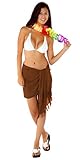 1 World Sarongs Womens Solid Half/Mini Swimsuit Cover-Up Sarong in Light Brown