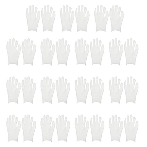 LABRIMP 15組 保湿ナイト用綿手袋 双 中厚 ホワイト 肌の乾燥 湿疹対策 手荒れケア用 保湿効果でしっとり快適 睡眠中の手肌修復に