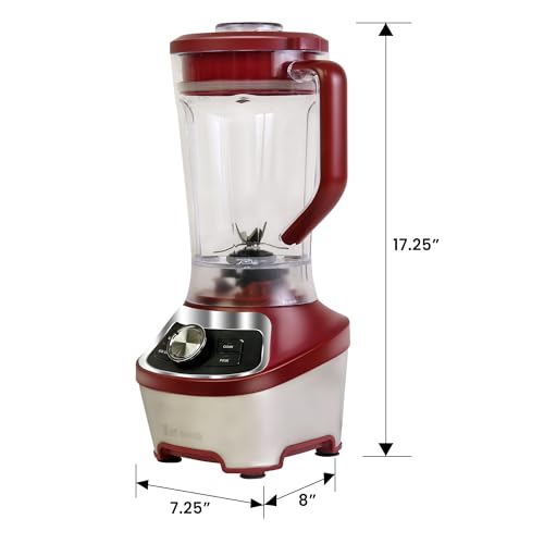 Kenmore Countertop Blender – Electric Mixer for Smoothies, Ice Crush & Pulse Function, Heavy Duty Tritan plastic Pitcher Mixer With 6 Speed, Kitchen Appliance, Dishwasher-Safe Jar, Red by Koolatron - Image 3
