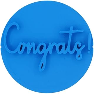 Congrats Congratualtions Cookie Stamp Fondant Embosser 6cm (2.36 inches) Made in The UK for Baking, Cooking, Fondant, Icing, Cupcake, Cookie, Cake, Biscuits, Decoration
