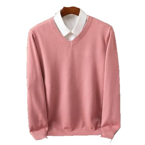 Rfmfkkg Men's Cashmere Winter Knitted Sweater V-Neck Pullover Knitted Long Sleeve Warm Business Jumper2