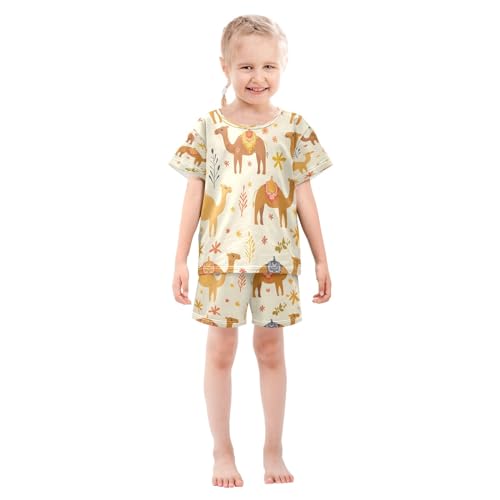 senya Funny Camel Summer Pajamas Set Short Cotton Sleepwear 2 Piece3