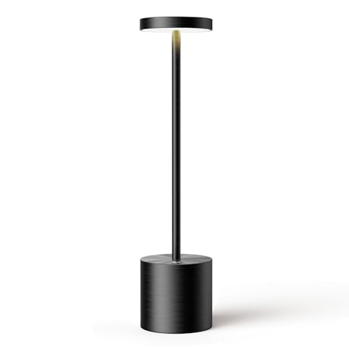 SAKRINGT Cordless Table Lamps Rechargeable-6000mAh Portable Battery Operated LED Table Light for Restaurant Outdoor Black