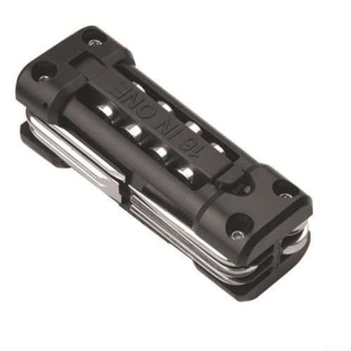 Clé à molette multifonction avec six pans creux et tournevis cruciforme, construction compacte en acier inoxydable et ABS, outil à main portable pour réparation de moto, camping et extérieur (noir)