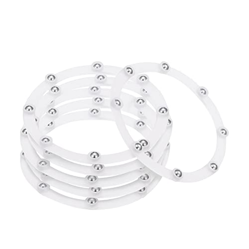 MECCANIXITY 4inch Rotating Swivel Stand with Steel Ball Bearings Annular Lazy Susan Base Turntable for Kitchen Corner Cabinets, 98 x 82mm White Pack of 6