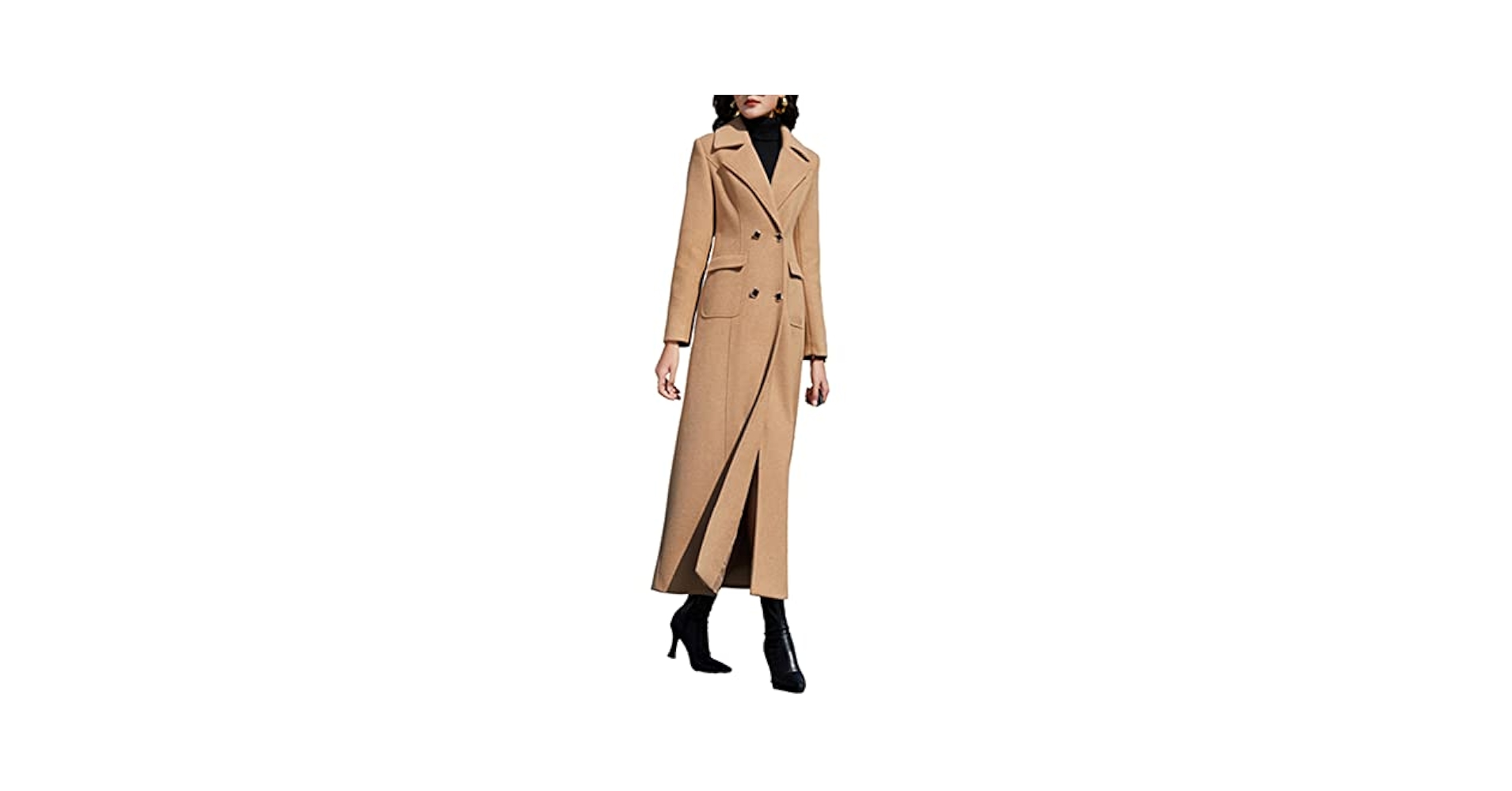Ameri　CHARME FLARE LONG COAT Lu's Chic Women's Denim Trench Coat Long Jean Jackets