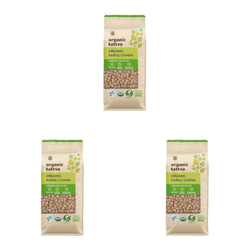 Image of Organic Tattva Kabuli Chana 1kg | Natural Unpolished White Chana | Protein-Rich Chickpeas | Clean & Pure Grocery Staple | No Additives (Pack of 3)
