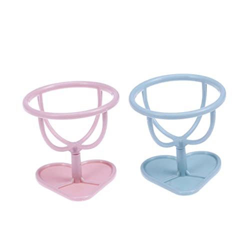 2pcs Drying Sponge Beauty Stand Women Dry Holder Light Display Blue + Puff Shelf Blenders for Makeup Bracket Ladies Rack Gourd and Pink Make Sponges Wet Plastic Powder Storage Up