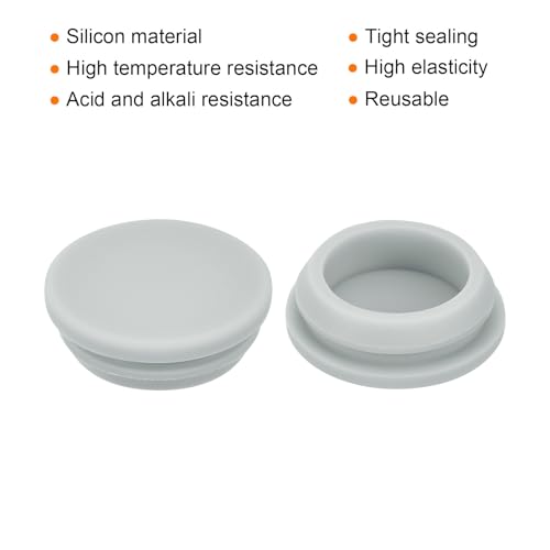 Image of MECCANIXITY 6pcs Silicone Snap in Locking Hole Plugs,23mm /0.9 Inch Mounting Diameter Narrow Groove Width 2.5mm Panel Seal Cover Round for Kitchen Bulkheads Waterproof Sealing Plugs Grey
