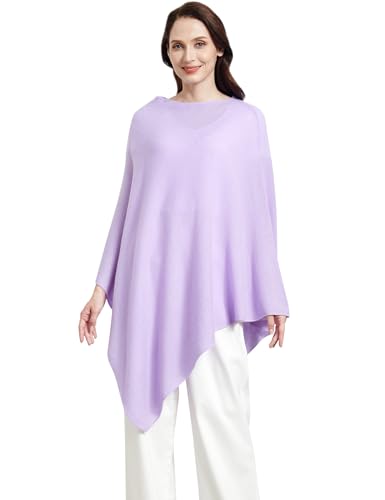RYYOYY Soft Cashmere Blend Knitted Poncho for Women...
