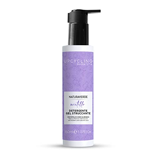 Naturaverde | Gel Detergente Struccante Viso Upcycling Mirtillo, Con Estratto di Mirtillo e Acido Ialuronico, Rimuove Trucco e Impurità, 150ml