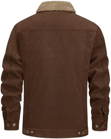 Men's Corduroy Trucker Jacket - Vintage Style Cotton Jacket, Casual Motorcycle-Inspired Outerwear