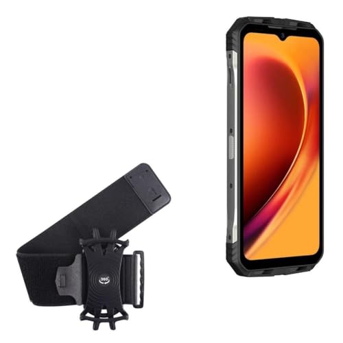 BoxWave Holster Compatible with Doogee V Max - ActiveStretch Sport Armband, Adjustable Armband for Workout and Running - Jet Black
