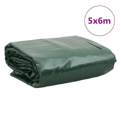 vidaXL Abdeckplane, Plane Abdeckung Reißfest Wasserfest, Schutzplane UV-Beständig Schimmelbeständig, Schutzhülle Zeltplane, Grün 5x6m 650 g/m²