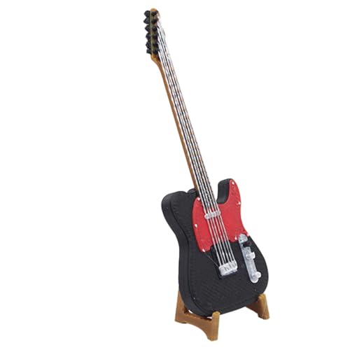 Genérico Mini Guitarra Eléctrica de Juguete con Soporte Decoración Detallada y Realista para Casa de...