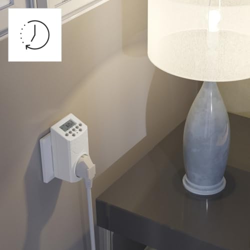 Hama Wochenzeitschaltuhr, Zeitschaltuhr Steckdose (Zeitschaltuhr digital, für jeden Wochentag, minutengenau, mit Zufallsmodus, ideal auch als Timer, zum Stromsparen, für Wärmelampen etc.) weiß