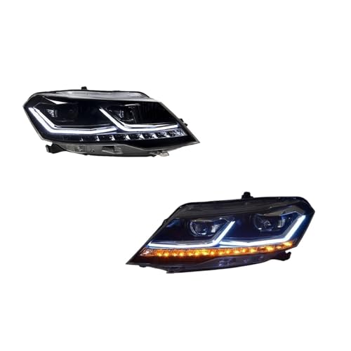 Conjuntos de luces LED Compatible with faros delanteros de coche Compatible con VW Jetta 2017-2019, luces antiniebla DRL, luces de freno e intermitentes, Plug and Play.