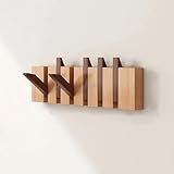 Perchero de Pared de Haya, con Gancho Abatible con Diseño de Teclas de Piano, Perchero Compacto para Abrigos Bolsos y Sombreros en la Entrada, para Armario Cocina Dormitorio y Baño(Mix,6 hooks)