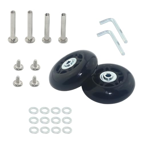 AOMIKITSTU Kofferrollen Ersatzrollen 1 Paar, 68×24mm Koffer Ersatzrollen, Gepäckschwenkräder, Universal-Gepäckersatzräder, Kofferersatzwheels für Waveboards