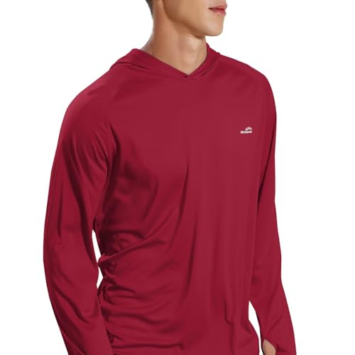 Image of Men's UPF 50+ Long Sleeve Sun Shirts UV Protection Hoodie Rash Guard Hiking Fishing Swim T Shirt