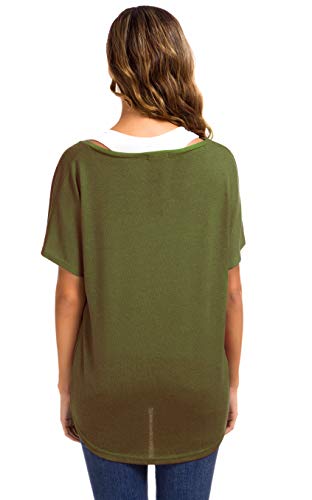 UGET Women's Oversized Baggy Tops Loose Fitting Pullover Casual Blouse T-Shirt Sweater Batwing Sleeve2
