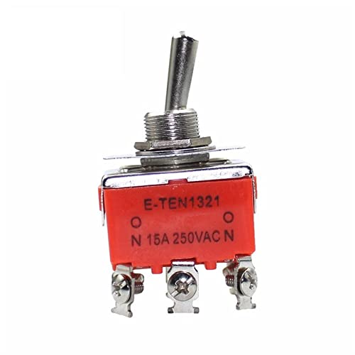 Interrupteur à bascule 6PIN marche alimentation électrique 15A 250V pour filetage 12mm