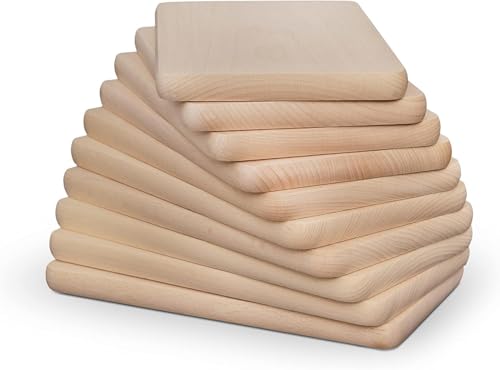 Frühstücksbrettchen Holz - Natur Buche unbehandelt - 10 x Holzbrettchen -...