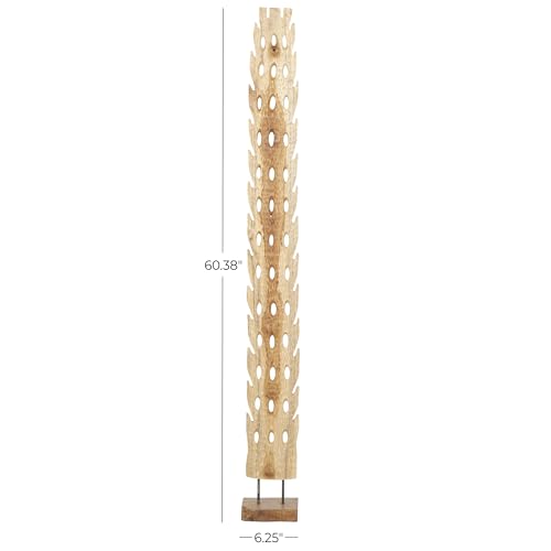 Escultura Decorativa de Madera Teak Hecha a Mano 7x6x49 in miniatura 3