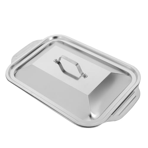 ELAYARD Bandeja de Acero Inoxidable para Hornear y Asar Pescado Profunda y Rectangular con Tapa para Reuniones Familiares y Barbacoas Versátil para Horno y Parrilla