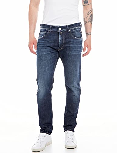 Replay Herren Jeans Willbi Regular-Fit, Dark Blue 007-1 (Blau), 34W/32L