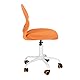 FurnitureR Kompakter Klassenstuhl, ergonomischer Sitz für Schule, Rückenlehne aus atmungsaktivem Netzgewebe, höhenverstellbar, Zeichenzimmerstuhl für Kinder, leicht zu verschieben, 360 °, Orange