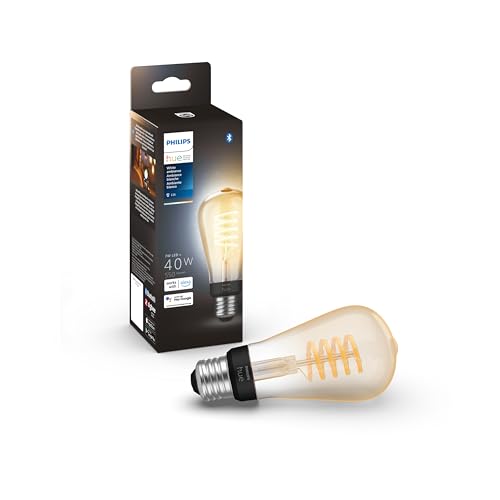 Image of Philips Hue 7W ST19 White Ambiance LED Smart Vintage Edison Filament Bulb, Warm - Pack of 1 - E26 - Control with App - Compatible with Alexa, Google Assistant and Apple HomeKit