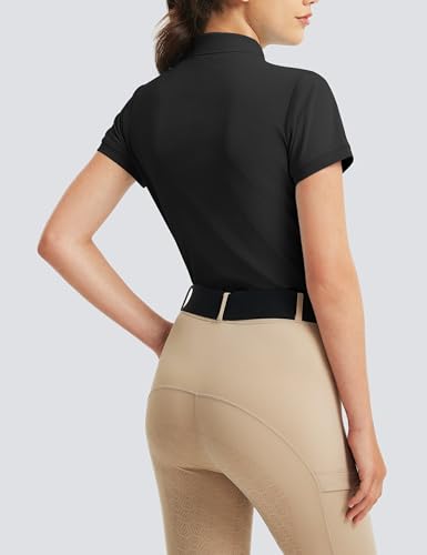 FitsT4 Sports Equestrian Shirts for Women Short Sleeve UPF50+ Moisture Wicking Polo Shirts for Horse Riding Tops2