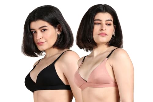 Image of &Circus PureSoft True Fit Triangle Non Padded Bra for Women | Deep Neck Plunge Bra for Women | Triangle Low Coverage Bra