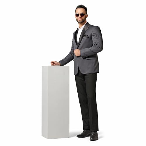 Image of TAHVO Men Blazer Lycra Fabric Slim Fit Single Breasted Blazer