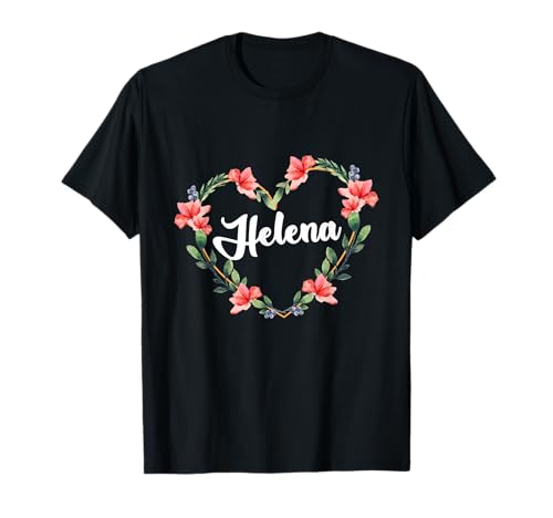 Photo de Helena Fleur Coeur Personnalisé Nom Helena T-Shirt