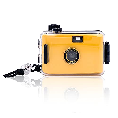 35mm Reloadable Waterproof Film Camera for Snorkeling, Manual Exposure, Without Film (Yellow)