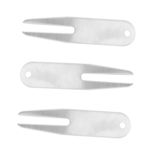 VOSAREA Stainless Steel Golf Divot Tools Golfing Divot Fork Golf Lawn Repair Forks