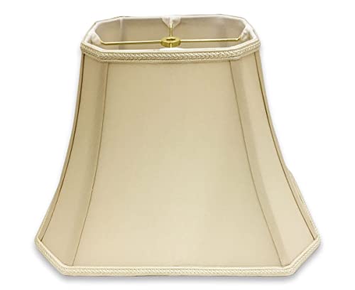 Image of Royal Designs, Inc. DSO-68-12BG Rectangle Cut Corner Bell Designer Lamp Shade, (5x6.5) x (8x12) x 10, Beige