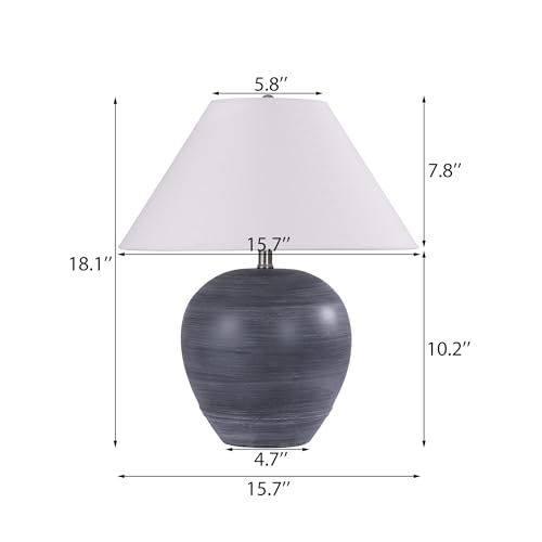 Lámpara de mesa Pia Ricco base cerámica gloss negro 21'' miniatura 2