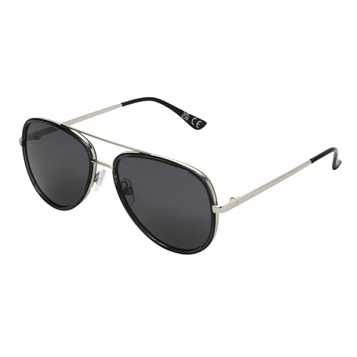 DOCKERS Men's Elias Sunglasses Aviator, Silver/Black, 57.6mm